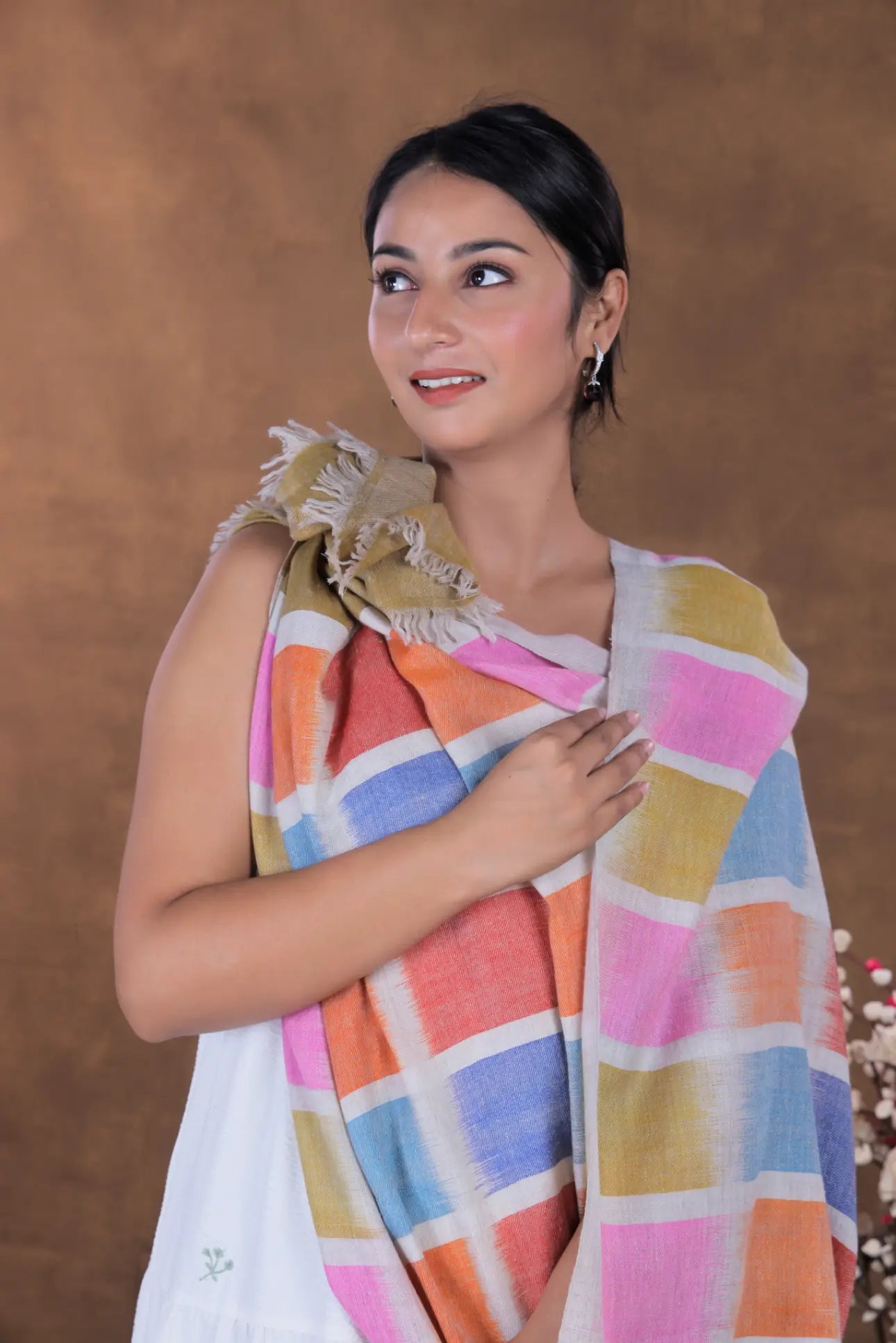 Red- blue symmetrical Shawl